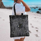 Penrith Panthers Rugby Tote Bag Polynesian Tribal Panther Warrior Black Grey Pattern