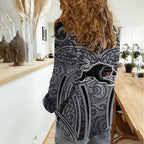 Penrith Panthers Rugby Women Casual Shirt Polynesian Tribal Panther Warrior Black Grey Pattern