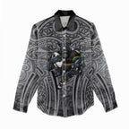 Penrith Panthers Rugby Women Casual Shirt Polynesian Tribal Panther Warrior Black Grey Pattern