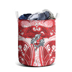 Dolphins Rugby Laundry Basket Polynesian Tribal Dolphin Warrior Red White Pattern