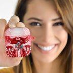 Dolphins Rugby AirPods Case Polynesian Tribal Dolphin Warrior Red White Pattern
