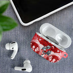 Dolphins Rugby AirPods Case Polynesian Tribal Dolphin Warrior Red White Pattern