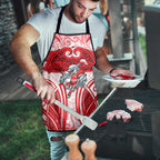 Dolphins Rugby Apron Polynesian Tribal Dolphin Warrior Red White Pattern