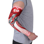 Dolphins Rugby Arm Sleeves Polynesian Tribal Dolphin Warrior Red White Pattern