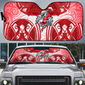 Dolphins Rugby Auto Sun Shade Polynesian Tribal Dolphin Warrior Red White Pattern