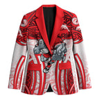 Dolphins Rugby Blazer Polynesian Tribal Dolphin Warrior Red White Pattern
