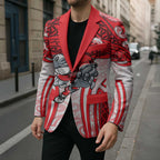 Dolphins Rugby Blazer Polynesian Tribal Dolphin Warrior Red White Pattern