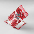Dolphins Rugby Canvas Wall Art Polynesian Tribal Dolphin Warrior Red White Pattern