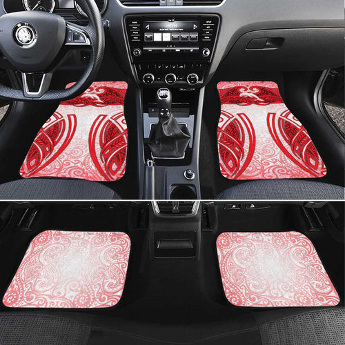 Dolphins Rugby Car Mats Polynesian Tribal Dolphin Warrior Red White Pattern