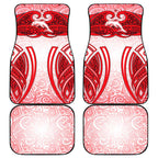 Dolphins Rugby Car Mats Polynesian Tribal Dolphin Warrior Red White Pattern