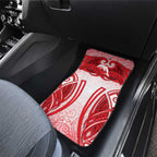 Dolphins Rugby Car Mats Polynesian Tribal Dolphin Warrior Red White Pattern