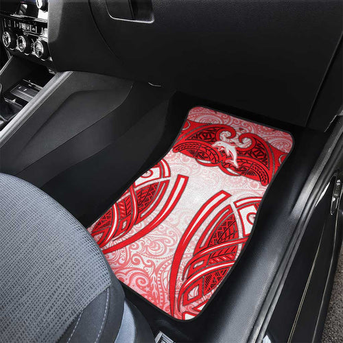 Dolphins Rugby Car Mats Polynesian Tribal Dolphin Warrior Red White Pattern
