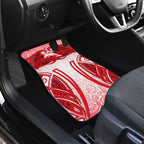 Dolphins Rugby Car Mats Polynesian Tribal Dolphin Warrior Red White Pattern