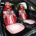 Dolphins Rugby Car Seat Cover Polynesian Tribal Dolphin Warrior Red White Pattern