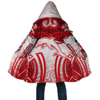 Dolphins Rugby Cloak Polynesian Tribal Dolphin Warrior Red White Pattern