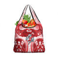 Dolphins Rugby Grocery Bag Polynesian Tribal Dolphin Warrior Red White Pattern