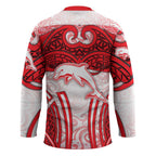 Dolphins Rugby Hockey Jersey Polynesian Tribal Dolphin Warrior Red White Pattern