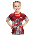Dolphins Rugby Kid T Shirt Polynesian Tribal Dolphin Warrior Red White Pattern