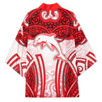 Dolphins Rugby Kimono Polynesian Tribal Dolphin Warrior Red White Pattern