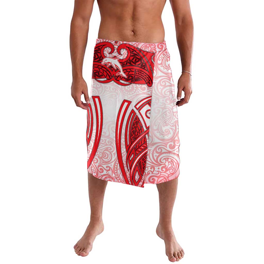Dolphins Rugby Lavalava Polynesian Tribal Dolphin Warrior Red White Pattern