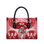 Dolphins Rugby Leather Bag Polynesian Tribal Dolphin Warrior Red White Pattern