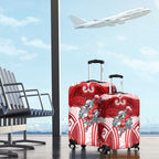 Dolphins Rugby Luggage Cover Polynesian Tribal Dolphin Warrior Red White Pattern