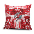 Dolphins Rugby Pillow Cover Polynesian Tribal Dolphin Warrior Red White Pattern