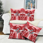 Dolphins Rugby Pillow Cover Polynesian Tribal Dolphin Warrior Red White Pattern