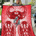 Dolphins Rugby Quilt Polynesian Tribal Dolphin Warrior Red White Pattern