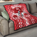 Dolphins Rugby Quilt Polynesian Tribal Dolphin Warrior Red White Pattern