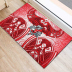 Dolphins Rugby Rubber Doormat Polynesian Tribal Dolphin Warrior Red White Pattern
