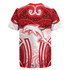 Dolphins Rugby Rugby Jersey Polynesian Tribal Dolphin Warrior Red White Pattern
