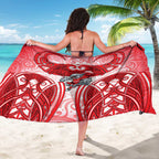 Dolphins Rugby Sarong Polynesian Tribal Dolphin Warrior Red White Pattern