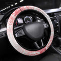 Dolphins Rugby Steering Wheel Cover Polynesian Tribal Dolphin Warrior Red White Pattern