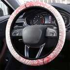 Dolphins Rugby Steering Wheel Cover Polynesian Tribal Dolphin Warrior Red White Pattern