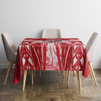 Dolphins Rugby Tablecloth Polynesian Tribal Dolphin Warrior Red White Pattern