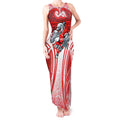 Dolphins Rugby Tank Maxi Dress Polynesian Tribal Dolphin Warrior Red White Pattern