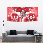 Dolphins Rugby Tapestry Polynesian Tribal Dolphin Warrior Red White Pattern