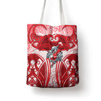 Dolphins Rugby Tote Bag Polynesian Tribal Dolphin Warrior Red White Pattern