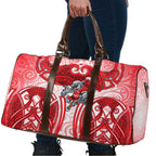 Dolphins Rugby Travel Bag Polynesian Tribal Dolphin Warrior Red White Pattern