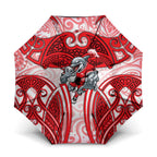 Dolphins Rugby Umbrella Polynesian Tribal Dolphin Warrior Red White Pattern