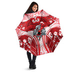 Dolphins Rugby Umbrella Polynesian Tribal Dolphin Warrior Red White Pattern
