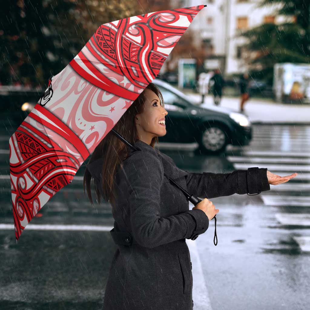Dolphins Rugby Umbrella Polynesian Tribal Dolphin Warrior Red White Pattern