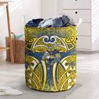 North Queensland Cowboys Rugby Laundry Basket Polynesian Tribal Bull Warrior Navy Yellow Pattern