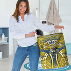 North Queensland Cowboys Rugby Laundry Basket Polynesian Tribal Bull Warrior Navy Yellow Pattern