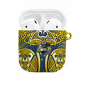 North Queensland Cowboys Rugby AirPods Case Polynesian Tribal Bull Warrior Navy Yellow Pattern