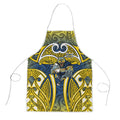 North Queensland Cowboys Rugby Apron Polynesian Tribal Bull Warrior Navy Yellow Pattern