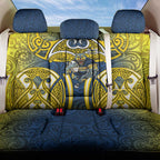 North Queensland Cowboys Rugby Back Car Seat Cover Polynesian Tribal Bull Warrior Navy Yellow Pattern