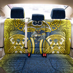 North Queensland Cowboys Rugby Back Car Seat Cover Polynesian Tribal Bull Warrior Navy Yellow Pattern