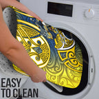 North Queensland Cowboys Rugby Bathroom Set Polynesian Tribal Bull Warrior Navy Yellow Pattern